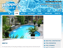 Tablet Screenshot of hoppespoolandspa.com